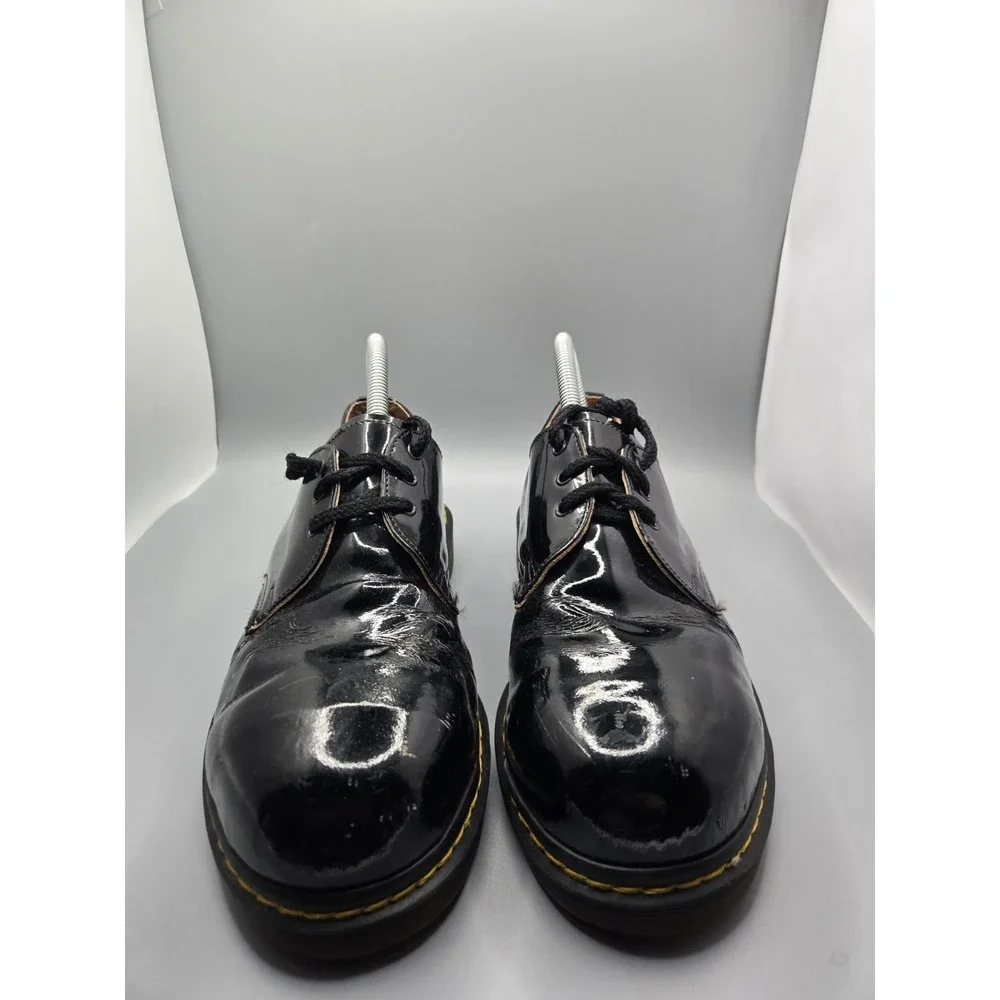 Dr. Martens 1461 Black Patent Leather 3-Eye Lace Up‎ Plain Toe Oxford Womens 8